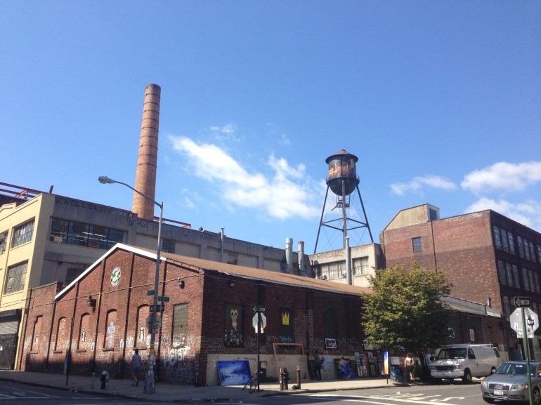 Iconic Brooklyn water tower over the Brooklyn Brewery