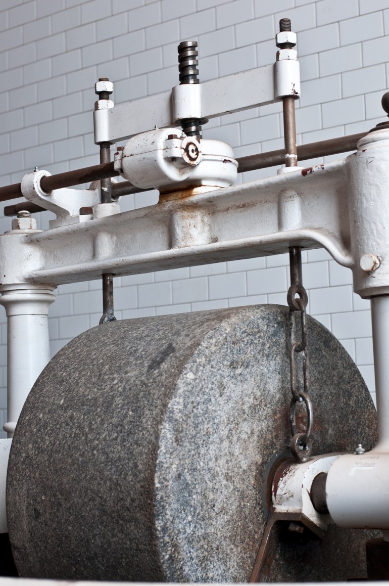 Grinding the chocolate